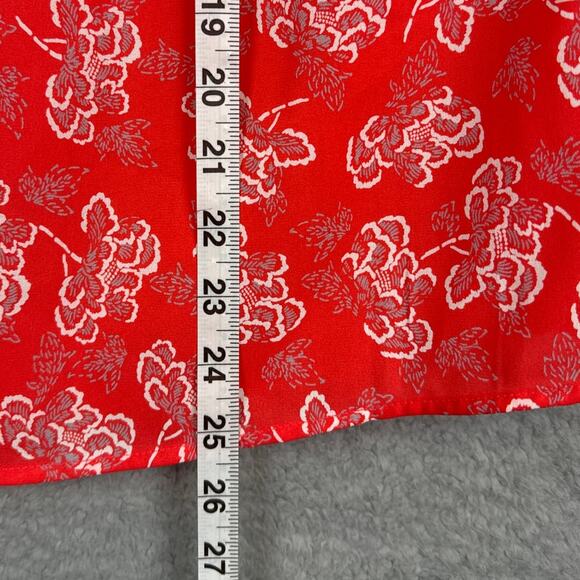 Collective Concepts Plus Size Zimmerman Tie Sleeve Blouse Orange Red Floral NWT - Picture 4 of 8